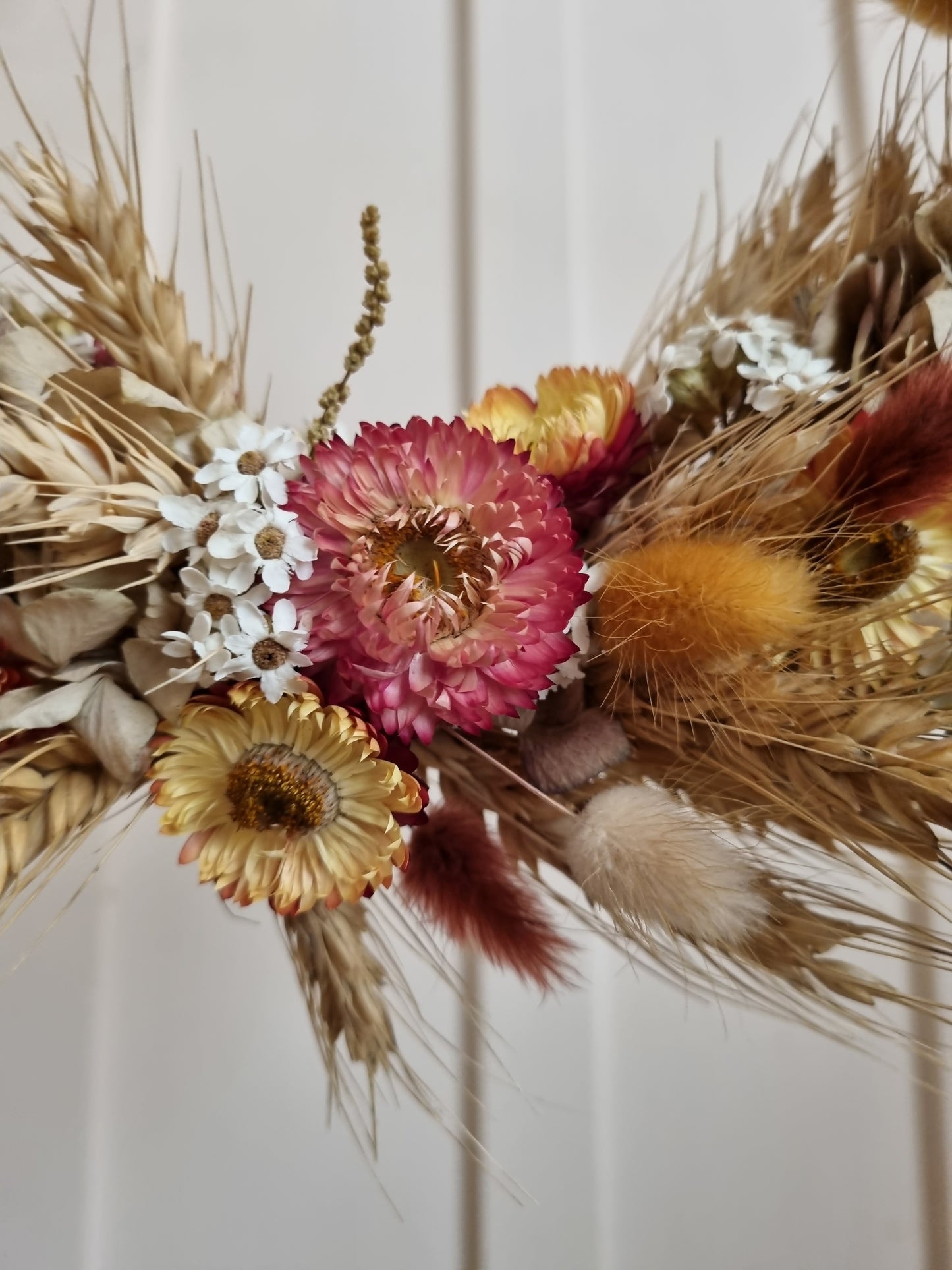 Autumn Sunset Dried Floral Wreath - Winged Large