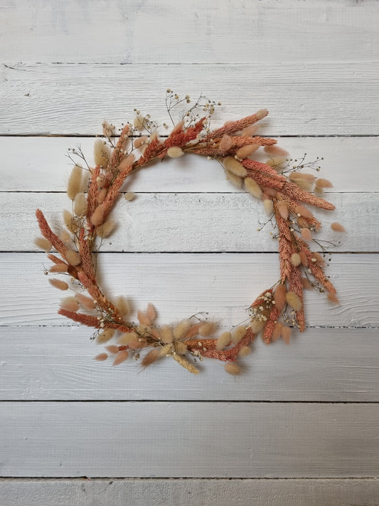 Dusty Pink Dried Floral Hoop Wreath - Large