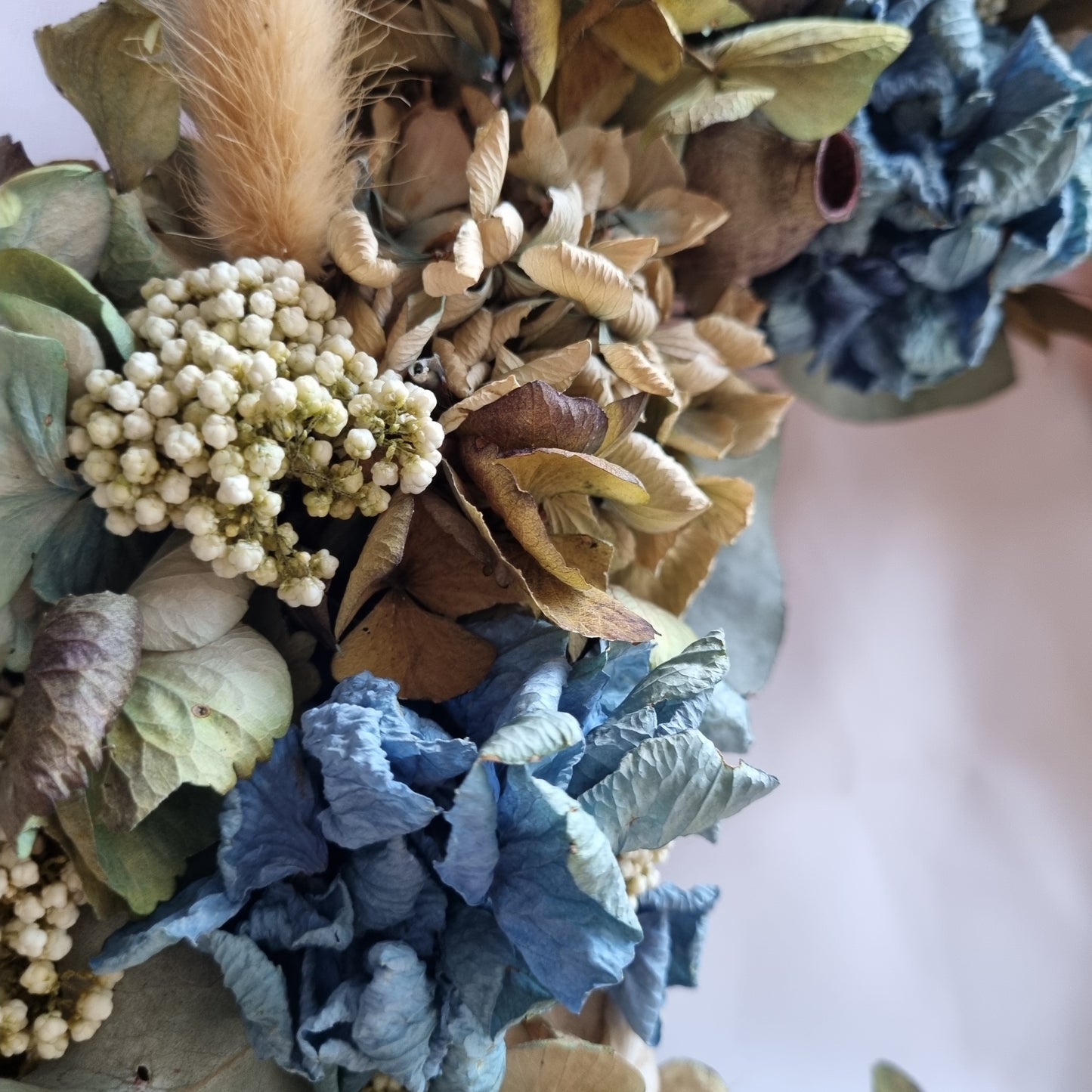 Blue Dried Floral Wreath - Large