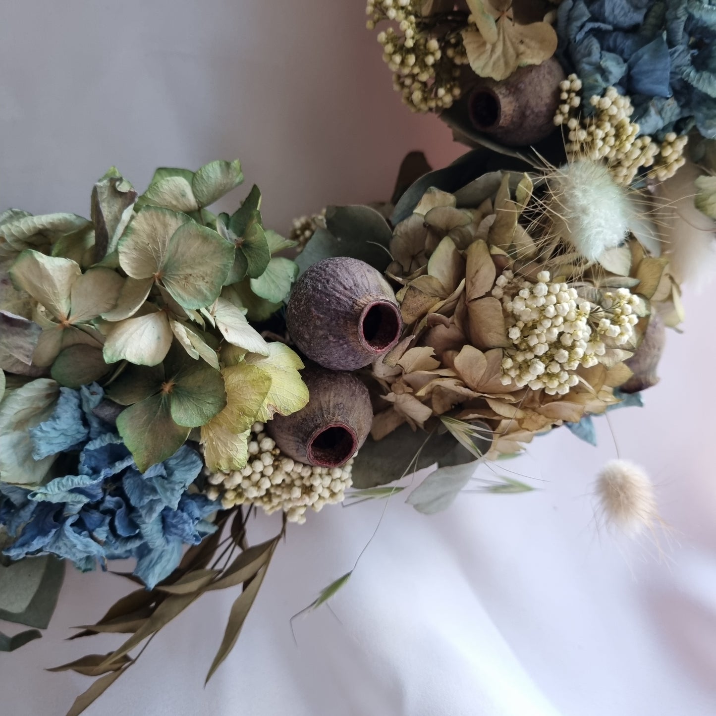 Blue Dried Floral Wreath - Large