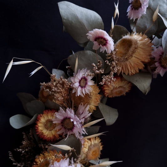 Daisy & Eucalyptus Dried Floral Wreath - Medium