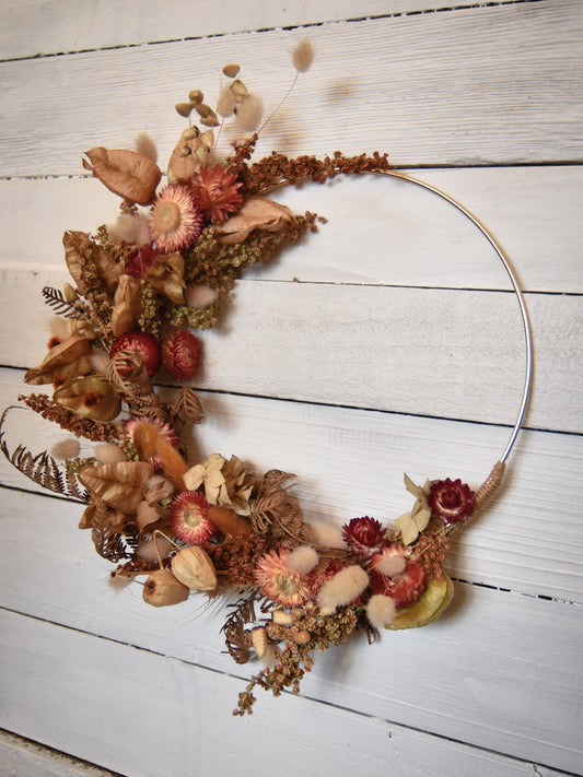 Wild Harvest Dried Floral Wreath - Crescent - Large
